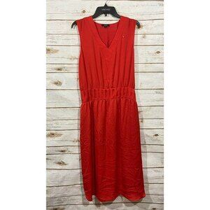 Alfani women's solid red v neck sleeveless long maxi tops size M